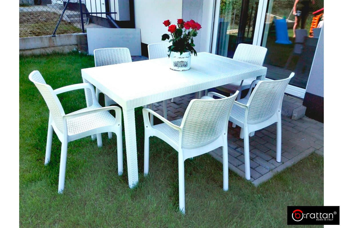 Стол B:rattan Houston 1500*900мм белый